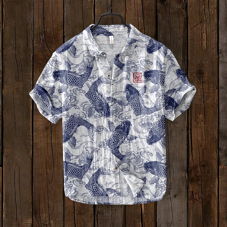 Chemise d'art vintage poisson