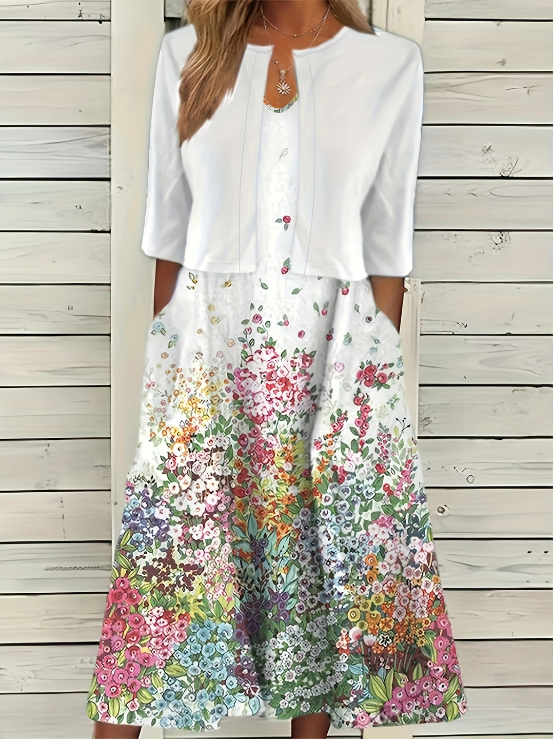 Ensemble top et robe à fleurs