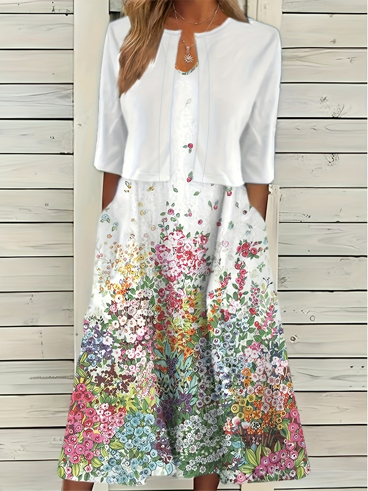 Ensemble top et robe à fleurs