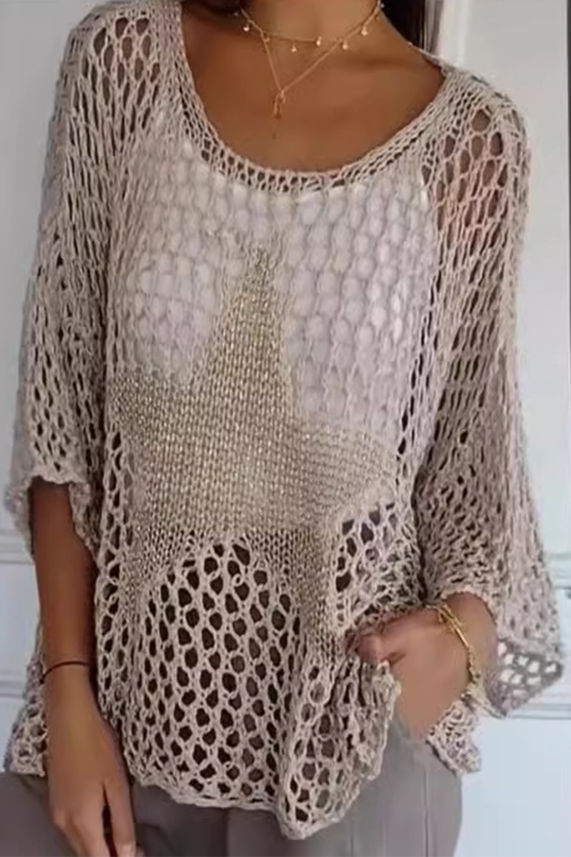 Pull Transparent Femme Avec Col Rond Étoiles