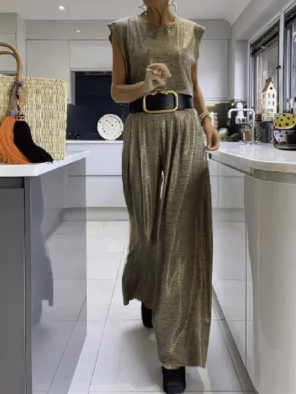 Heidi - Ensemble de Gilet et Pantalon Confortable et Brillant