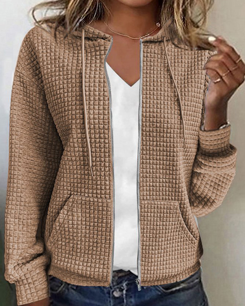 Cardigan pour femmes avec capuche et fermeture éclair