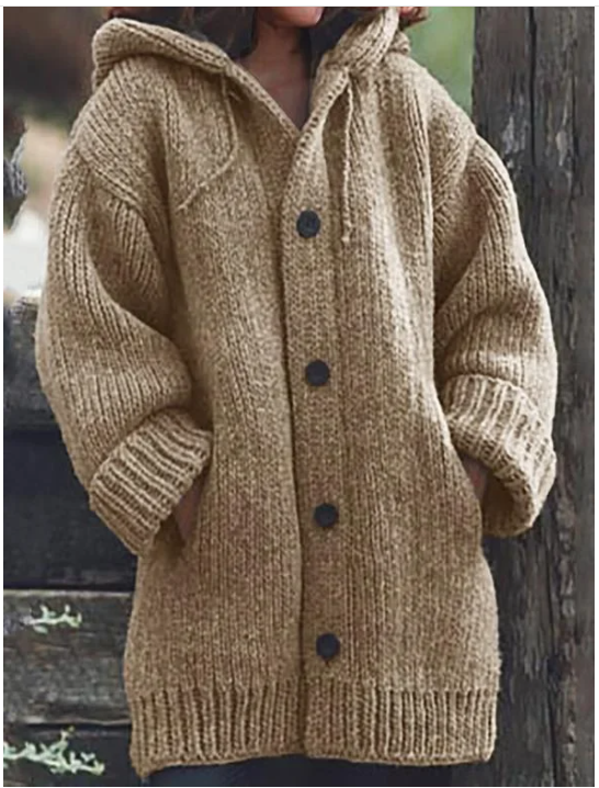 Cardigan à capuche avec boutons