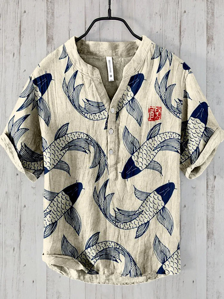 Chemise d'art vintage poisson