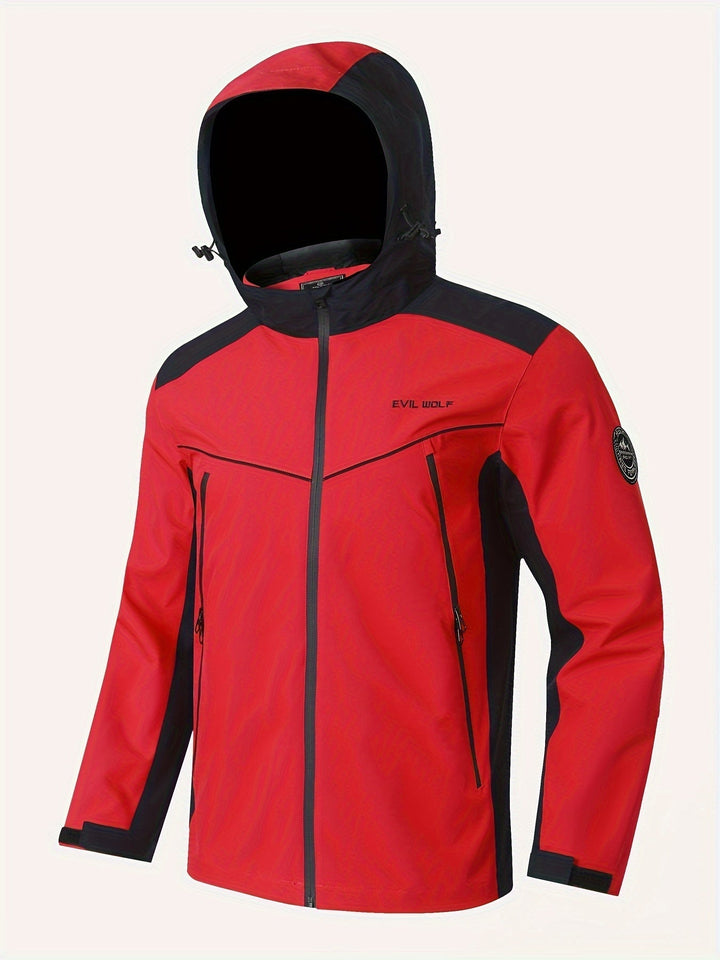 Veste coupe-vent rayée pour hommes imperméable avec capuche