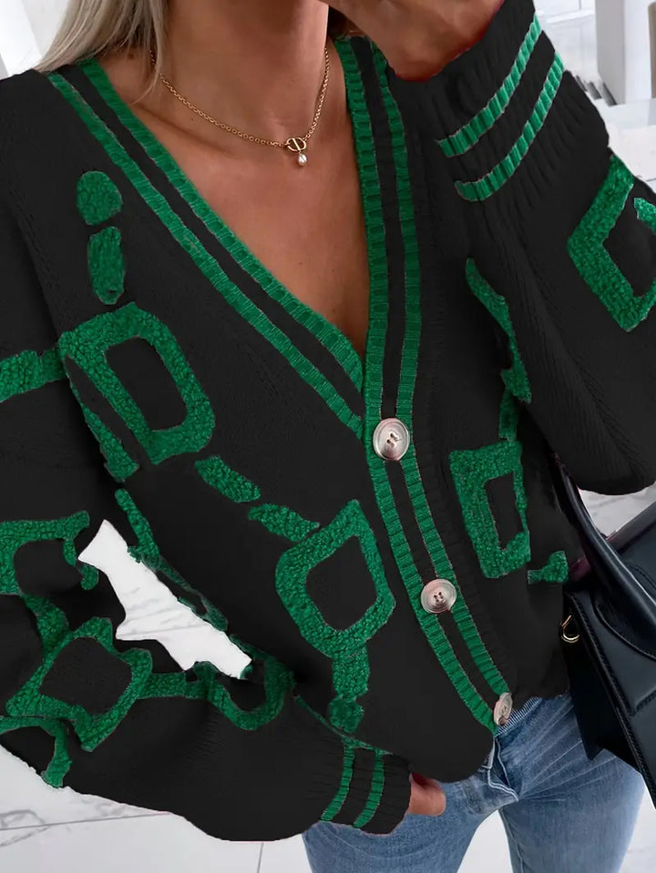 Gilet avec décolleté en V et contraste élevé