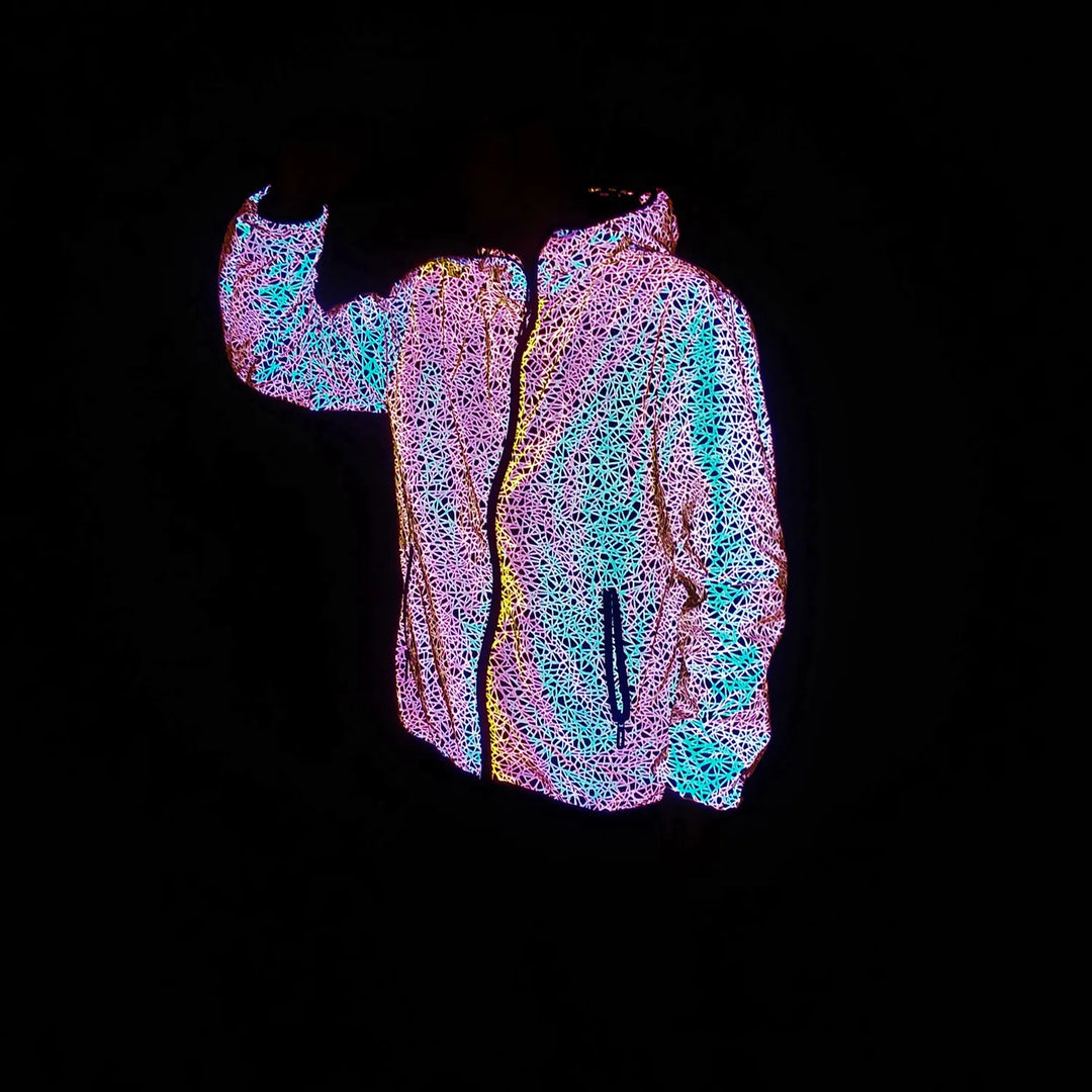 Veste coupe-vent réfléchissante Harajuku pour hommes