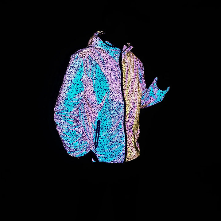 Veste coupe-vent réfléchissante Harajuku pour hommes