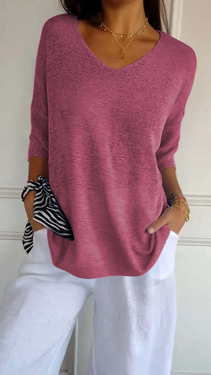 Pull en maille avec décolleté en V