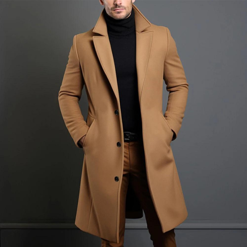 Heidi-Mode - Manteau trench long et décontracté pour hommes