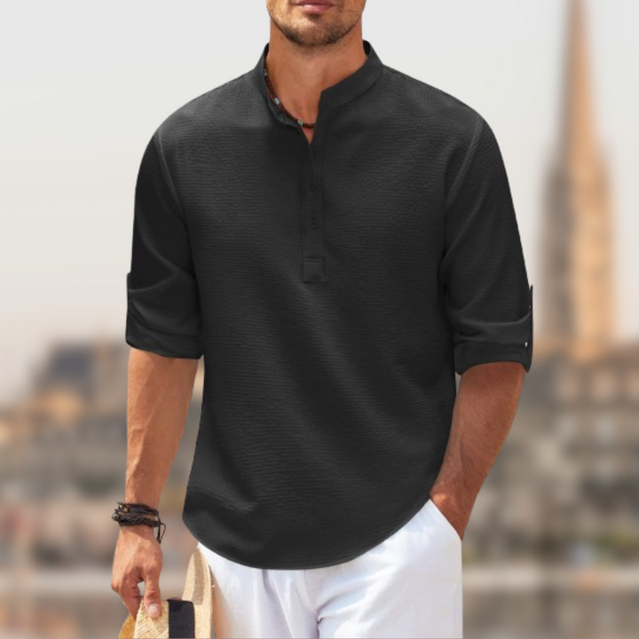 Santos - Chemise pour hommes à manches longues et col montant