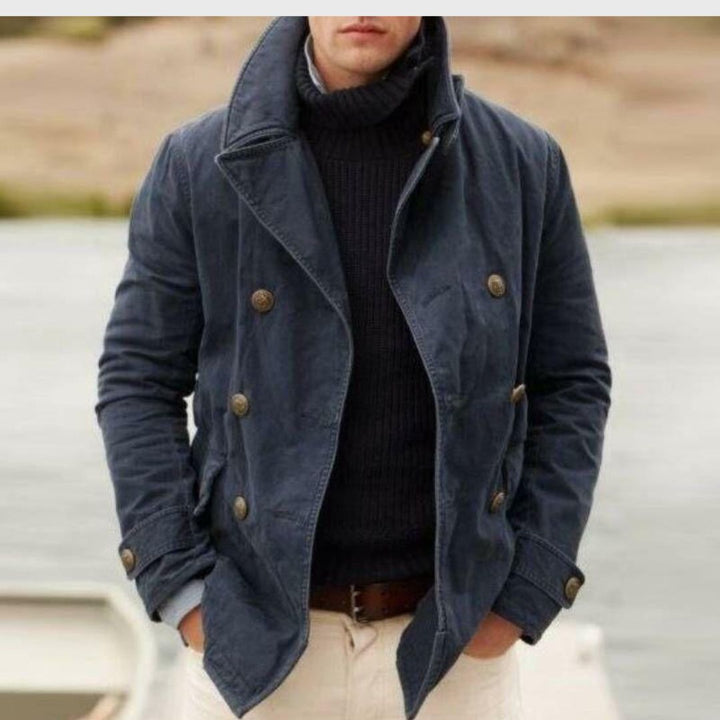 Heidi-Mode | Manteau Peacoat classique avec double boutonnage et col haut