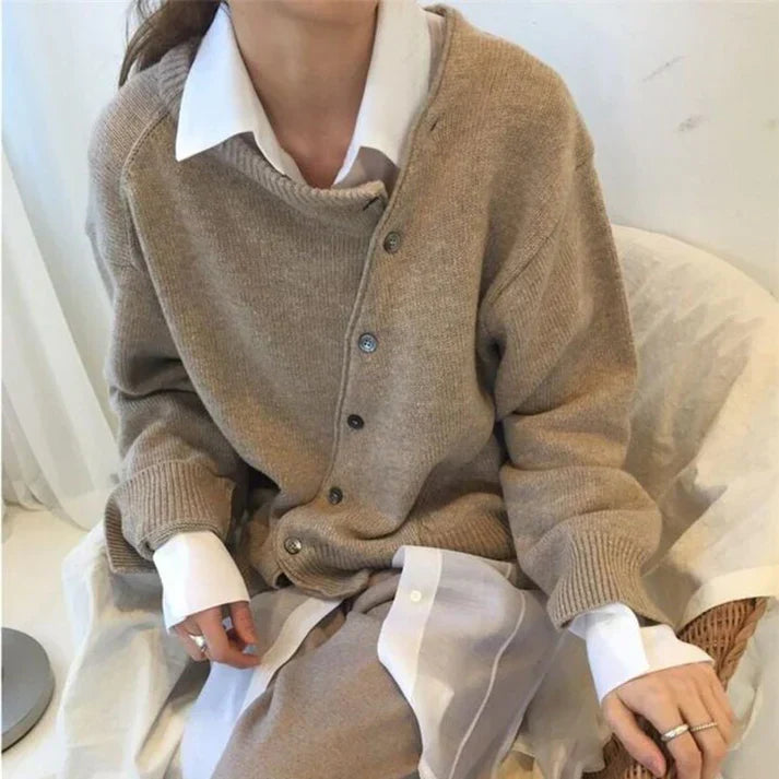 Cardigan enveloppant avec détail de bouton