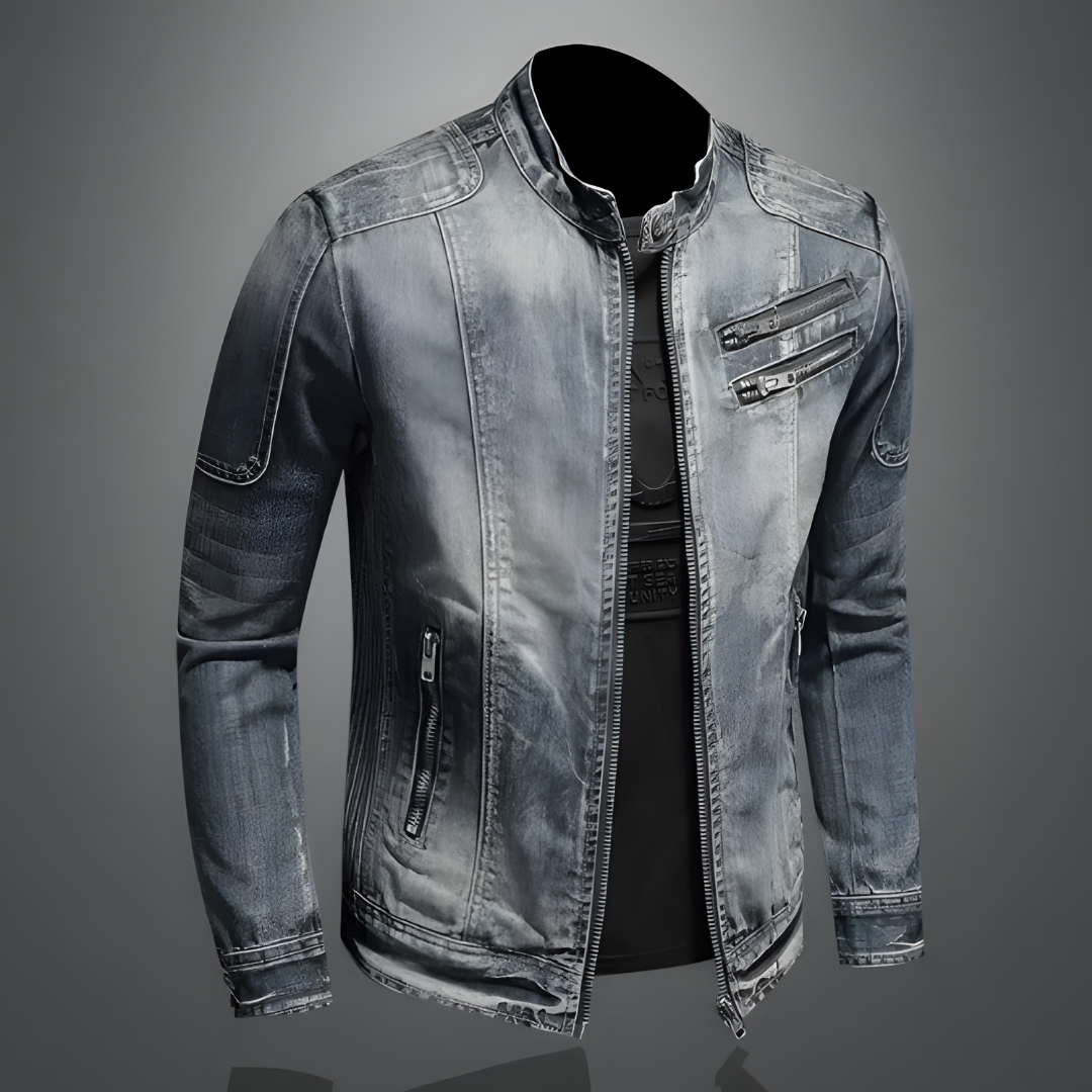 Veste en jean classique de biker
