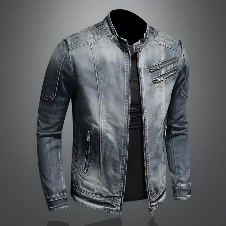 Veste en jean classique de biker