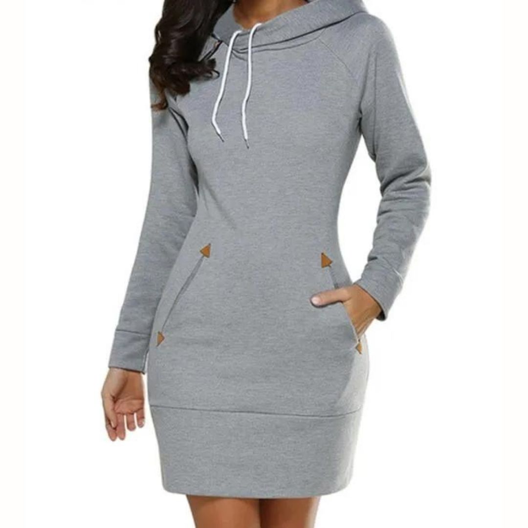 Robe sweat à capuche décontractée avec poches