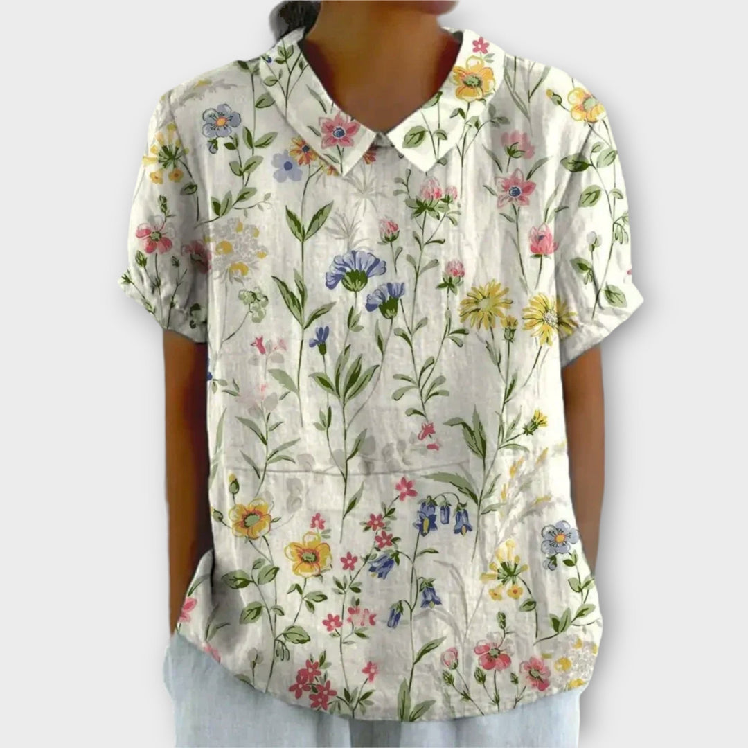 Blouse en coton à fleurs