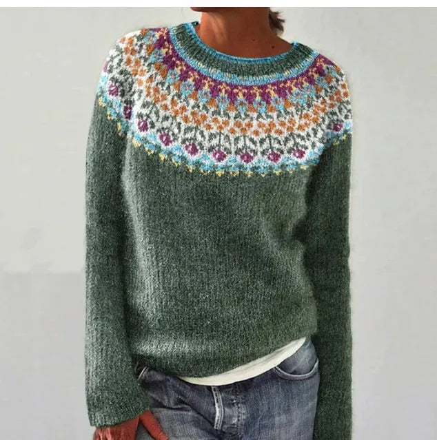 Pull en tricot nordique pour femmes
