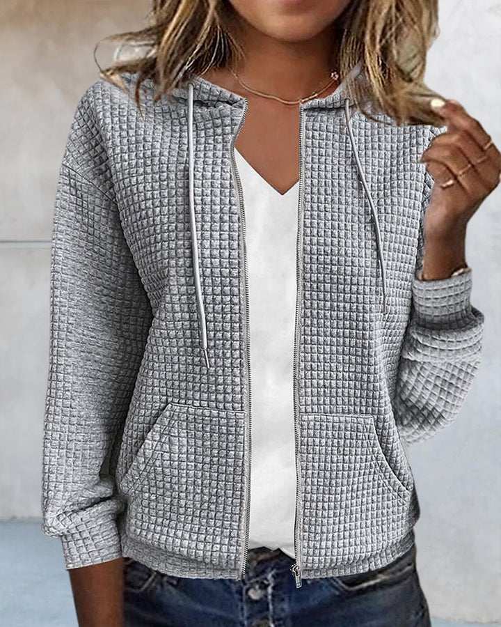 Cardigan pour femmes avec capuche et fermeture éclair