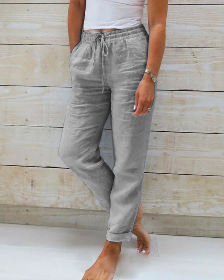 Monika | Pantalon en coton élastique et polyester