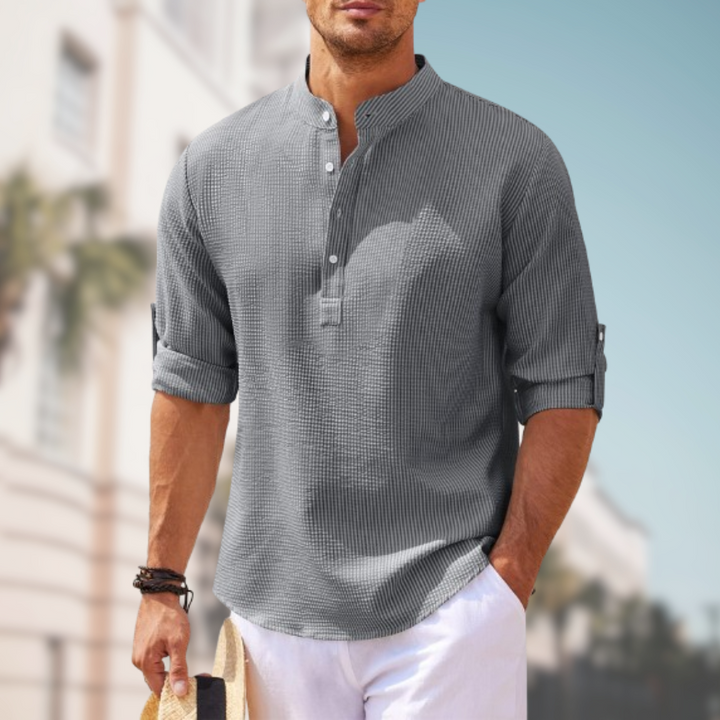 Santos - Chemise pour hommes à manches longues et col montant