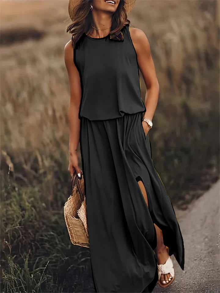 robe maxi unie pour femmes