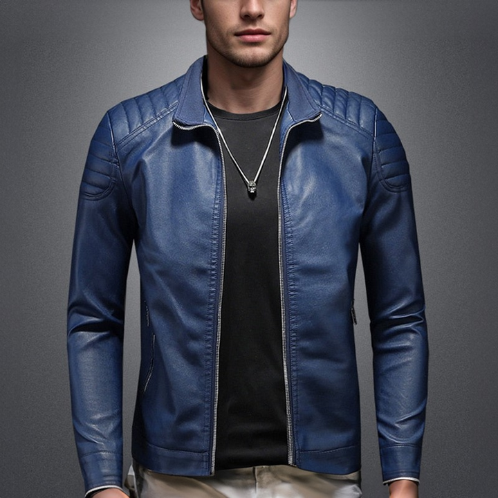 Veste en cuir classique pour hommes