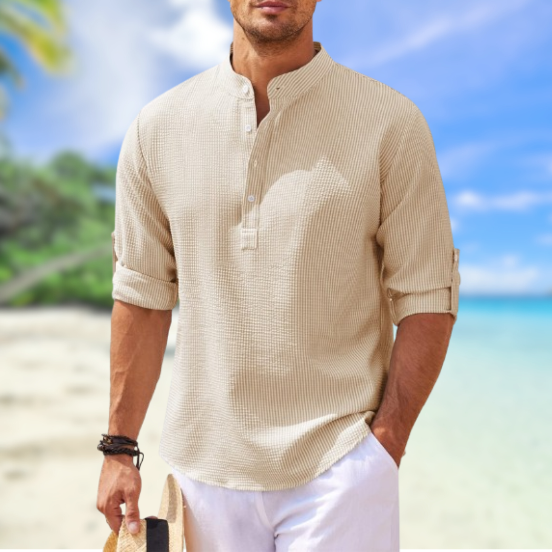 Santos - Chemise pour hommes à manches longues et col montant