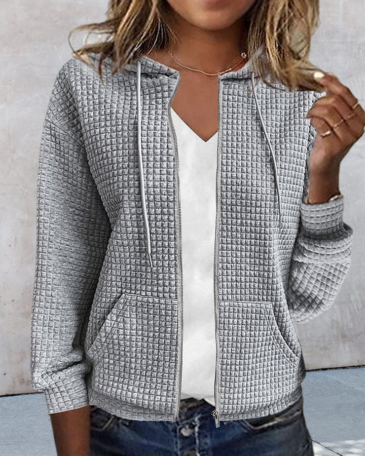 Cardigan pour femmes avec capuche et fermeture éclair