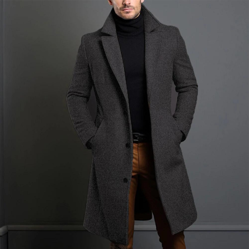 Heidi-Mode - Manteau trench long et décontracté pour hommes