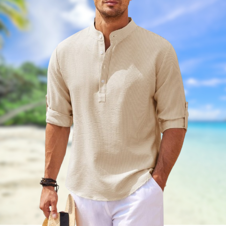 Santos - Chemise pour hommes à manches longues et col montant