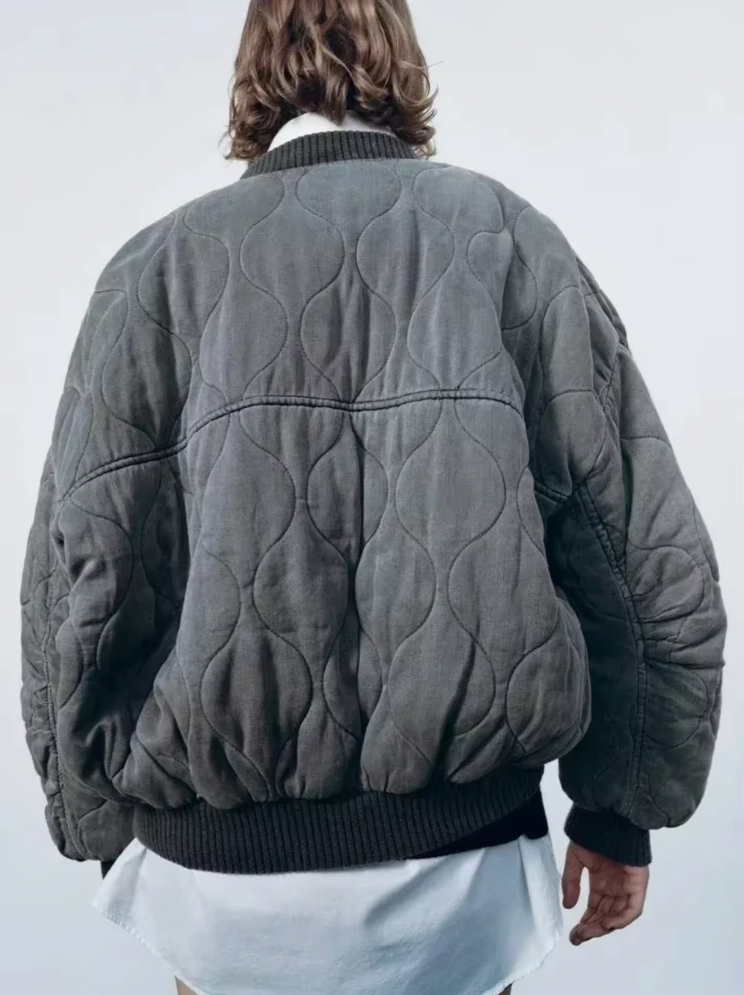 Veste en coton à col rond