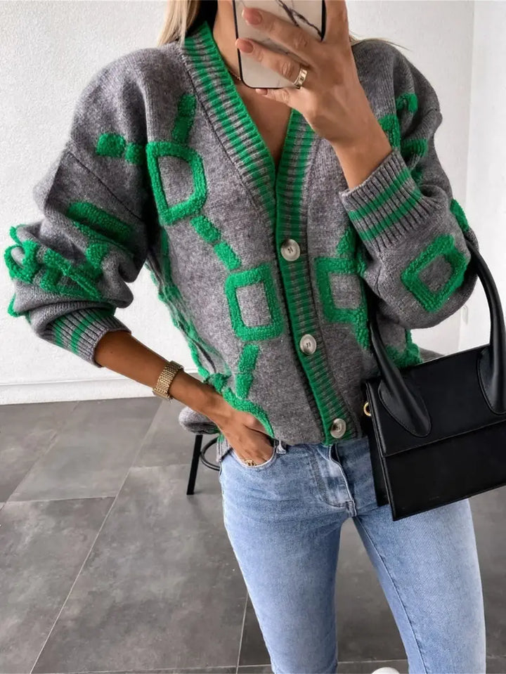 Gilet avec décolleté en V et contraste élevé