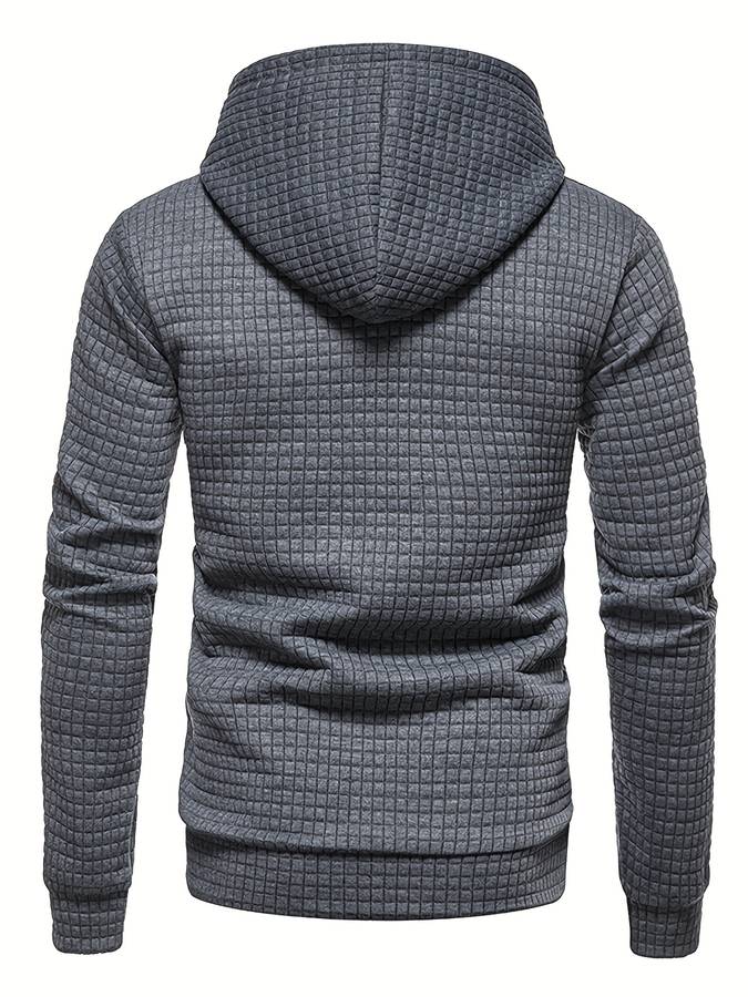 Sweat à capuche en motif gaufré décontracté pour hommes