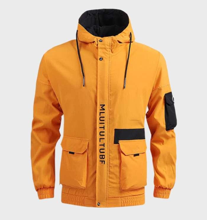 Veste légère et chaude avec poches, capuche et cordon de serrage