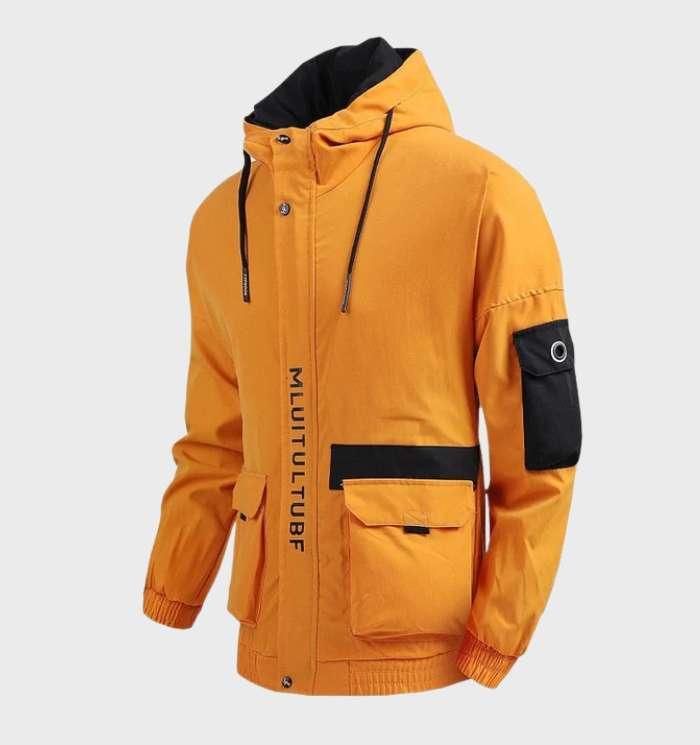 Veste légère et chaude avec poches, capuche et cordon de serrage