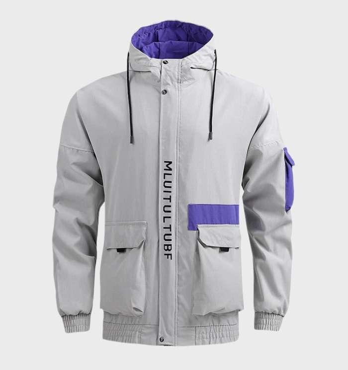 Veste légère et chaude avec poches, capuche et cordon de serrage