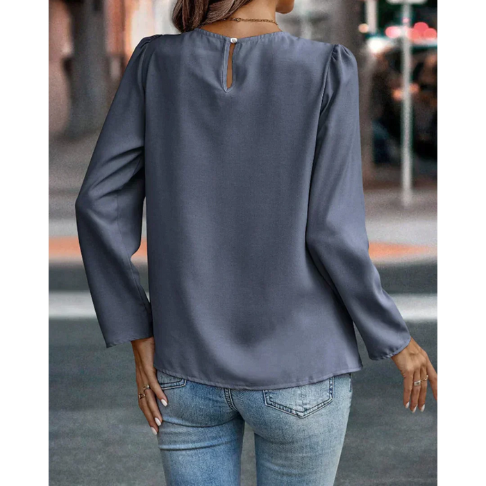 Blouse plissée à manches longues