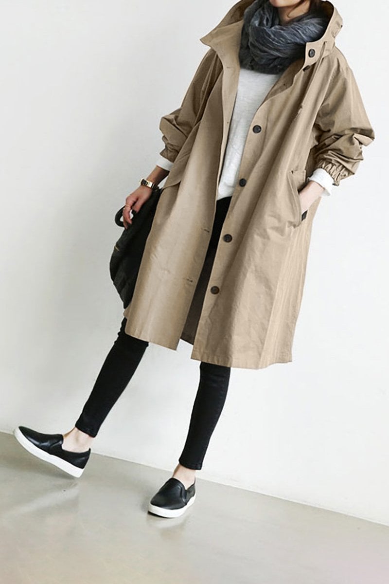 Trench-coat à capuche pour femmes