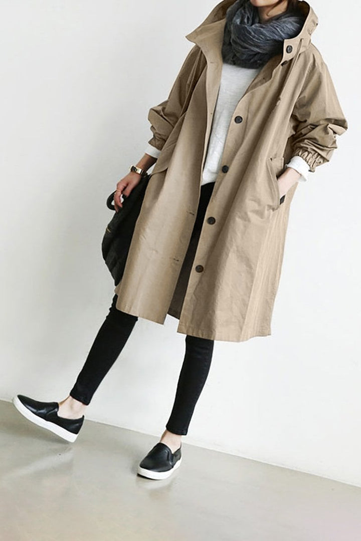Trench-coat à capuche pour femmes