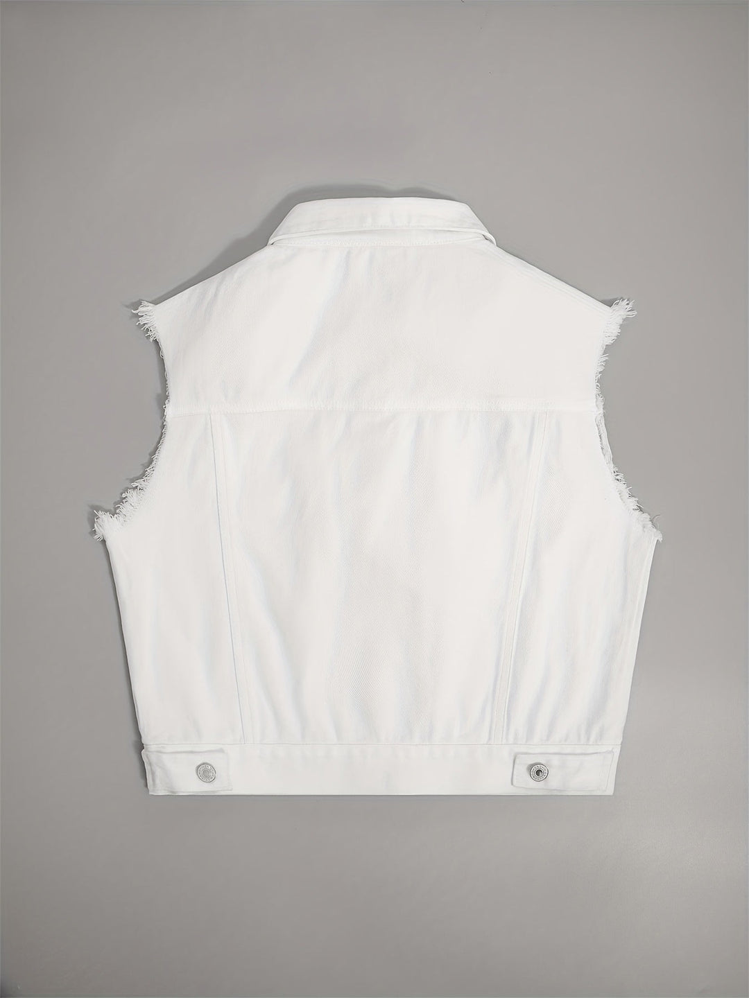 Veste en jean sans manches avec poches à rabat