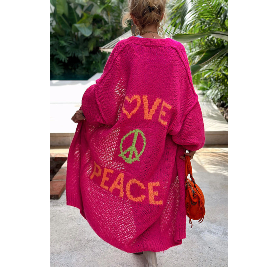 veste en tricot peace - Ibiza
