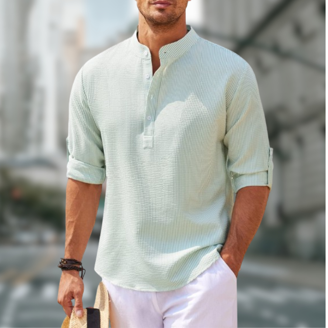 Santos - Chemise pour hommes à manches longues et col montant