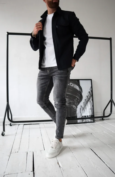 Veste en chemise avec patte de boutonnage