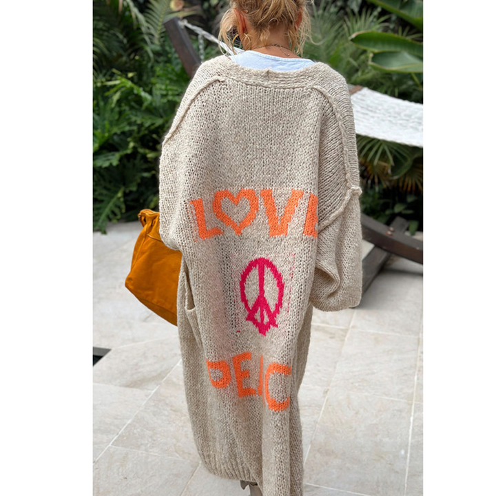 veste en tricot peace - Ibiza