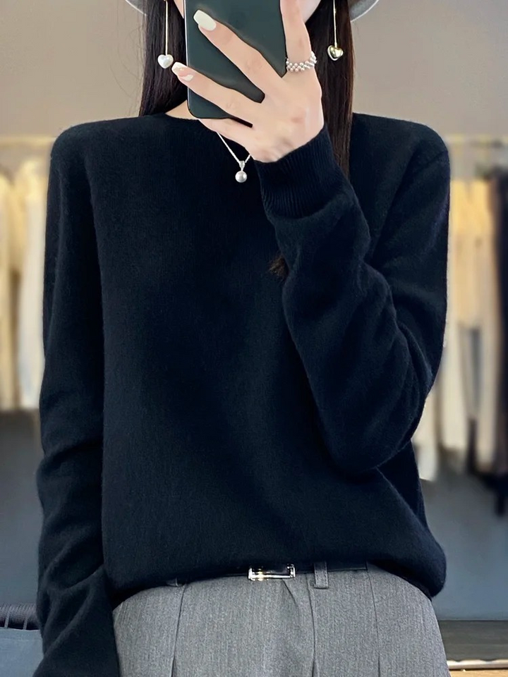 Pull en cachemire pour femmes, col rond, doux et élégant