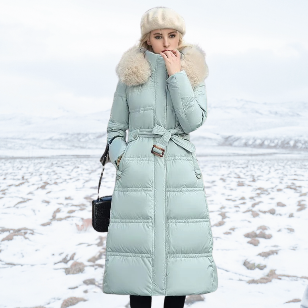 Veste d'Hiver Luxe avec Col en Fourrure pour Femmes - Nordelle