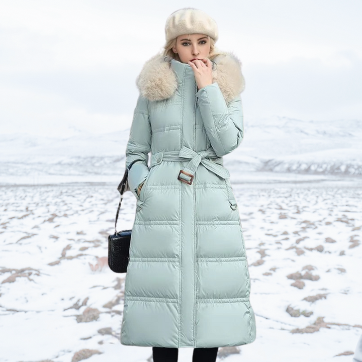 Veste d'Hiver Luxe avec Col en Fourrure pour Femmes - Nordelle