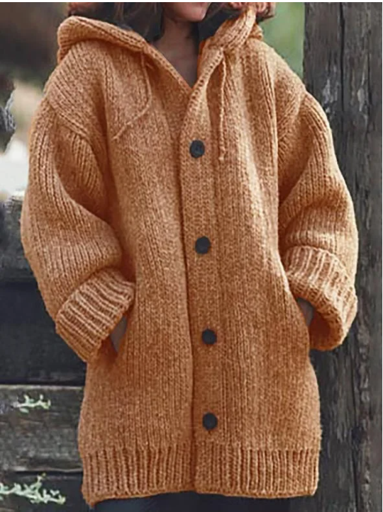 Cardigan à capuche avec boutons