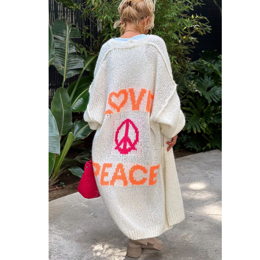 veste en tricot peace - Ibiza